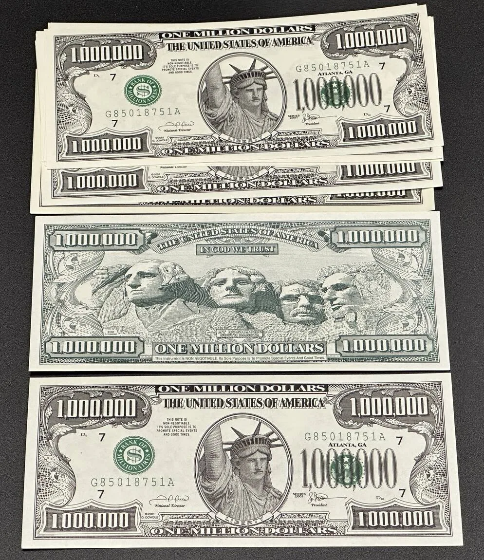 2001 USA 19 x 1,000,000 $ ONE MILLION DOLLARS Mount Rushmore FANTASY NOTE UNC