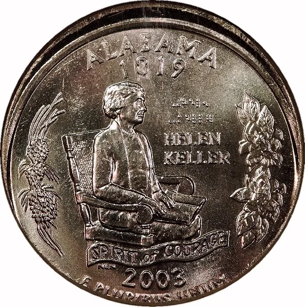 Washington 25¢, 2003, Struck 5% off center, 25¢, MS64 , NGC