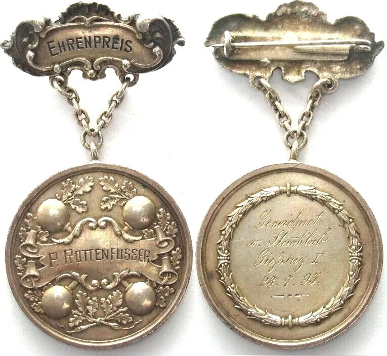 1895 LIFTING CLUB GIESING (MUNICH) 1895 PRIZE OF HONOUR 40mm EF
