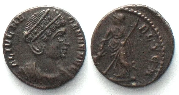 337-340 HELENA, Mother of Constantine I. AE Follis 14mm, 337-340, Trier mint, UNC-!
