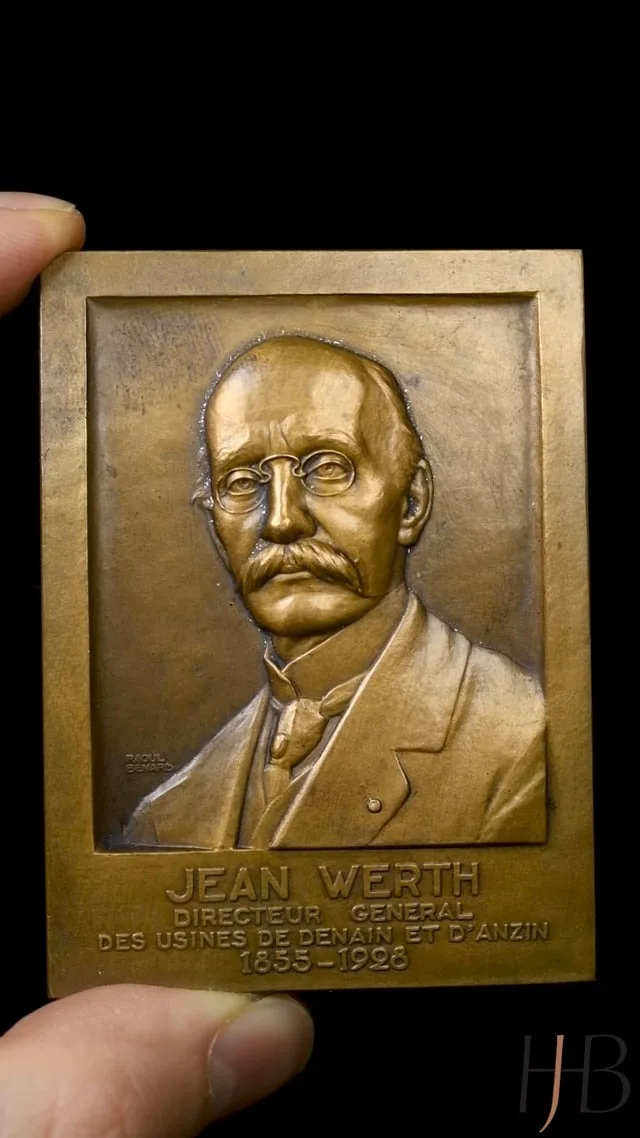 France, MEMORIAL TO JEAN WERTH, CHAIRMAN OF THE STEEL WORKS, 1928, Medal, UNC