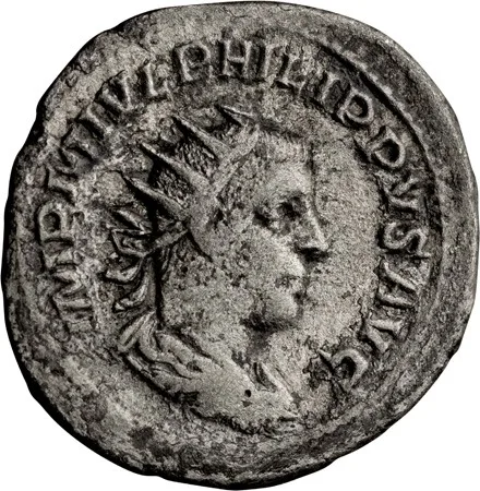 Philip II as Augustus. AE 11 "Antoninianus"
