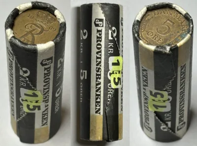 1969 DENMARK Coin roll 40 x 5 Ore 1969 FREDERIK IX UNC