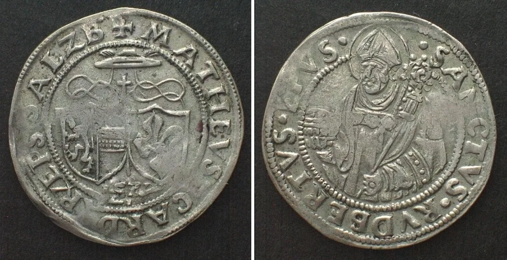 1521 SALZBURG 4 Kreuzer 1521, MATTHÄUS LANG VON WELLENBURG, silver XF! EF