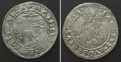 1521 SALZBURG 4 Kreuzer 1521, MATTHÄUS LANG VON WELLENBURG, silver XF! EF