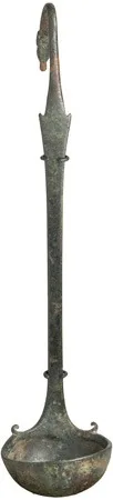 Roman Bronze Ladle with Ibex Terminal