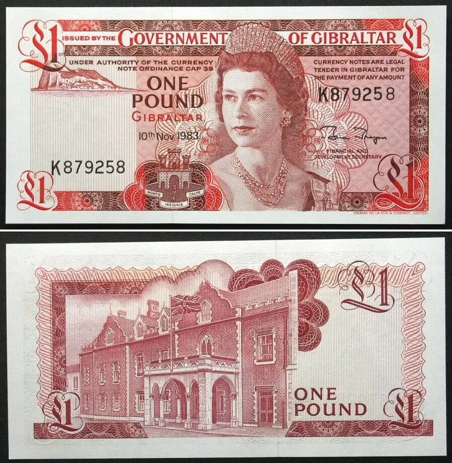 1983 GIBRALTAR 1 Pound 10.9.1983 SCARCE! UNC!