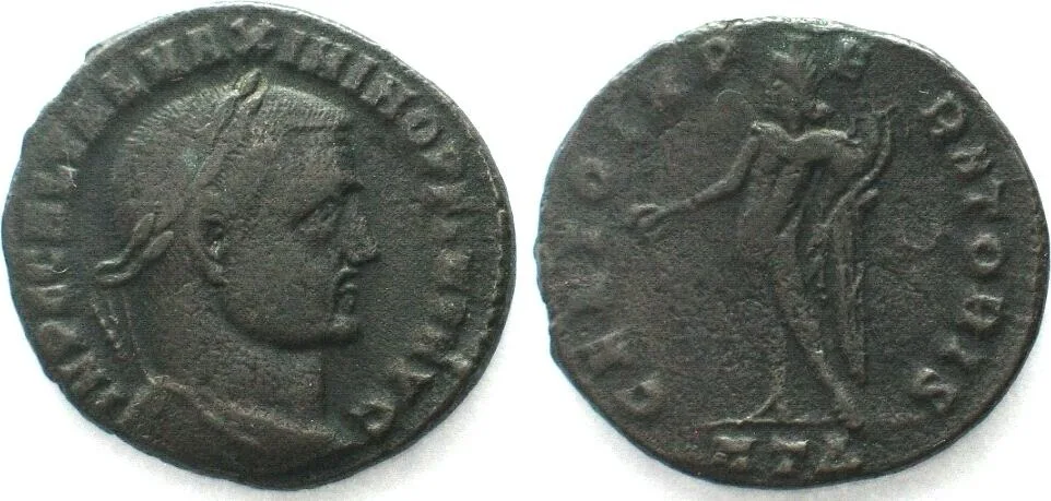 310 MAXIMINUS II DAIA. AE Follis 25mm, 310 Heraclea mint, GENIO IMPERATORIS, RARE! EF-