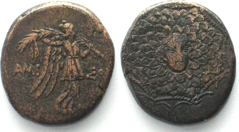 -85/-65 PONTOS. Amisos, AE 20mm, 85-65 BC, Gorgone / Nike, VF+