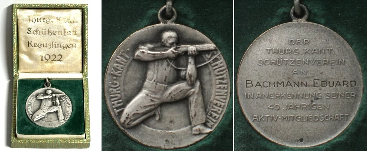 1922 THURGAU. Frauenfeld Cantonal Shooting Society, original box for 1922 Kreuzligen UNC-