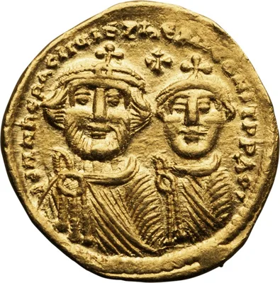 Heraclius, with Heraclius Constantine. Solidus