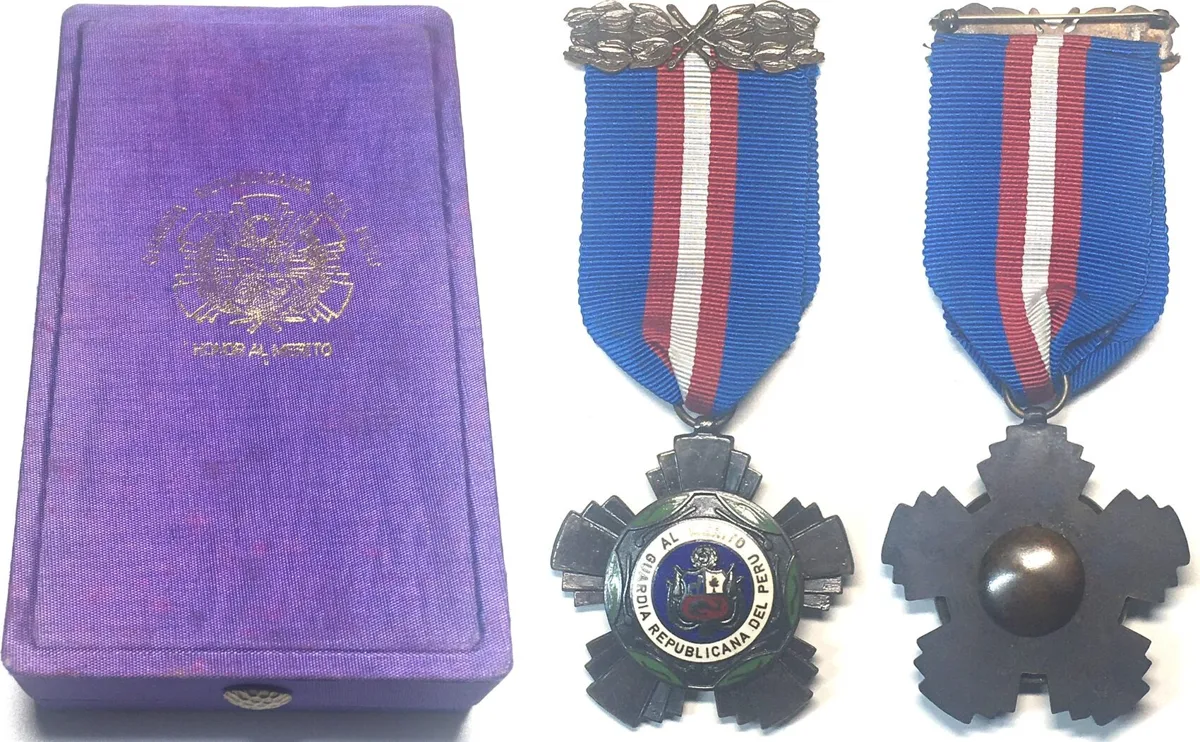 1970 PERU. Order of Merit of the Republican Guard, Officer, RARE! UNC