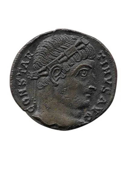 Constantine I Struck 325-326 AD. AE Nummus, Antioch mint.  Nice brown patina. EF