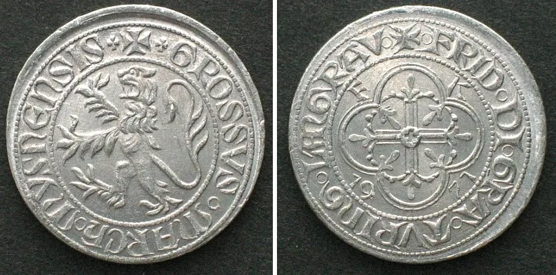 1971 DRESDEN Central Coin Expo 1971 Meissen Groschen by Friedrich II Alu 20mm UNC
