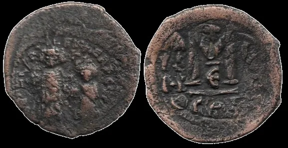 Heraclius and Heraclius Constantine, 610-641 AD, AE 29.5mm 12.31gm Follis. Cyzicus (double strike)