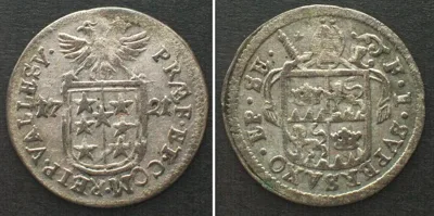 1721 VALAIS Bishopric SITTEN Batzen 1721 FRANZ JOSEPH SUPERSAXO billon AU!