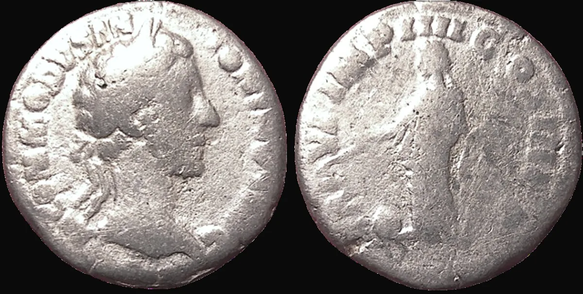 COMMODUS AUGUSTUS 172-192 AD (Struck 181 AD)AR 17mm, 2.8gm Denarius. Rome,
