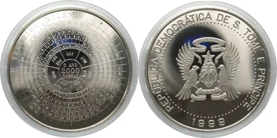 1999 ST. THOMAS and PRINCE ISLAND 2000 Dobras 1999 MILLENNIUM Cu-Ni Proof