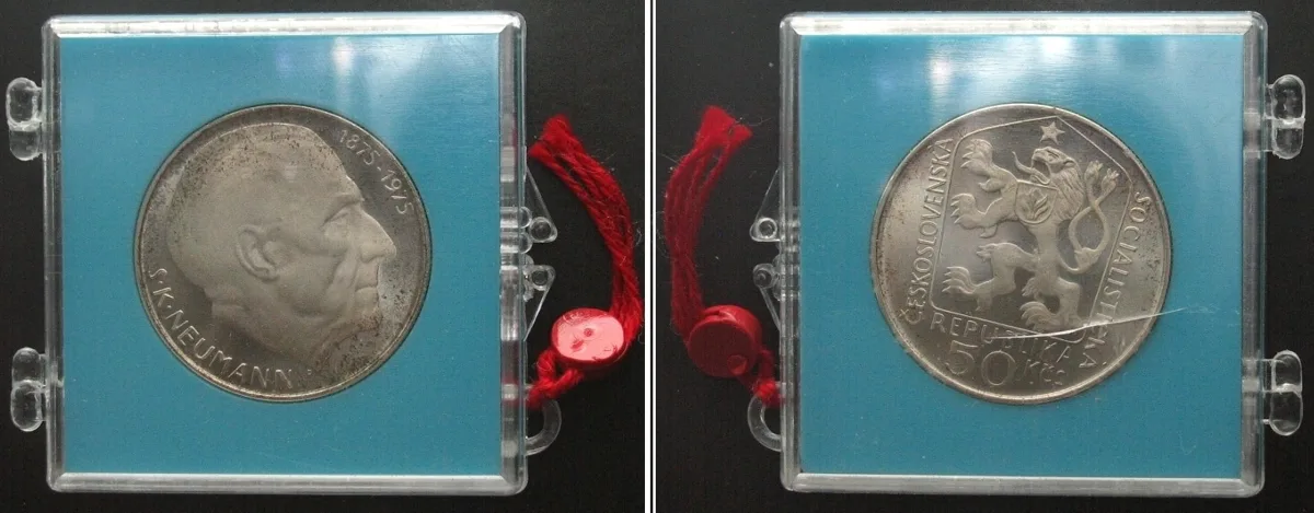 1975 CZECHOSLOVAKIA 50 Korun 1975 NEUMANN silver Proof, orig. sealed Proof