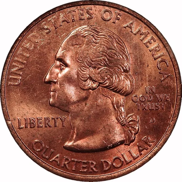 Washington 25¢, 2000-D, Missing Clad Layer, 25¢, MS64 , NGC