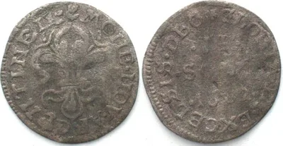 1682 France STRASBOURG City 2 Sols 1682 silver VF/aVF SCARCE! VF/VF-