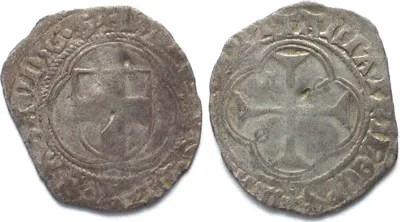 1482-1490 Swiss Cantons GENEVA Parpagliola ND CARLO I of Savoy 1482-90 billon VF RARE! VF
