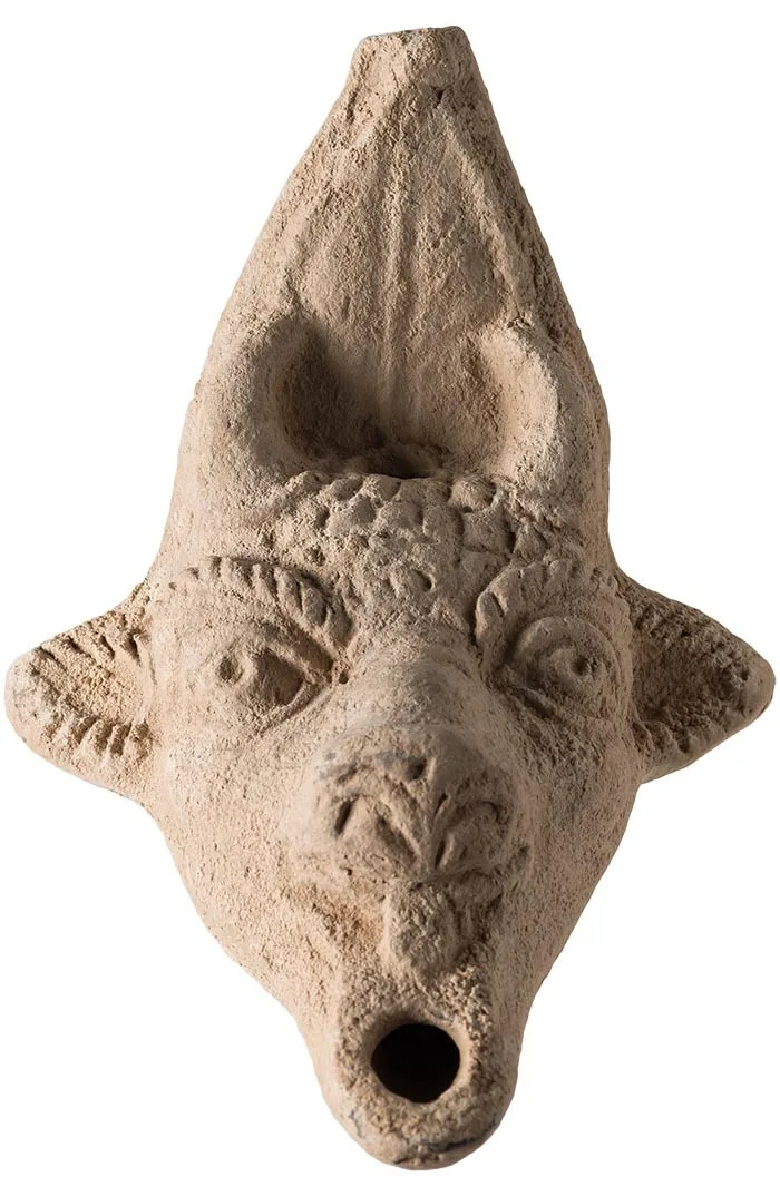 Greco-Roman Terracotta Bull's-head Lamp