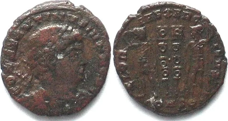 317-340 CONSTANTINE II (317-340 AD). AE Follis, CONS, Constantinople mint VF