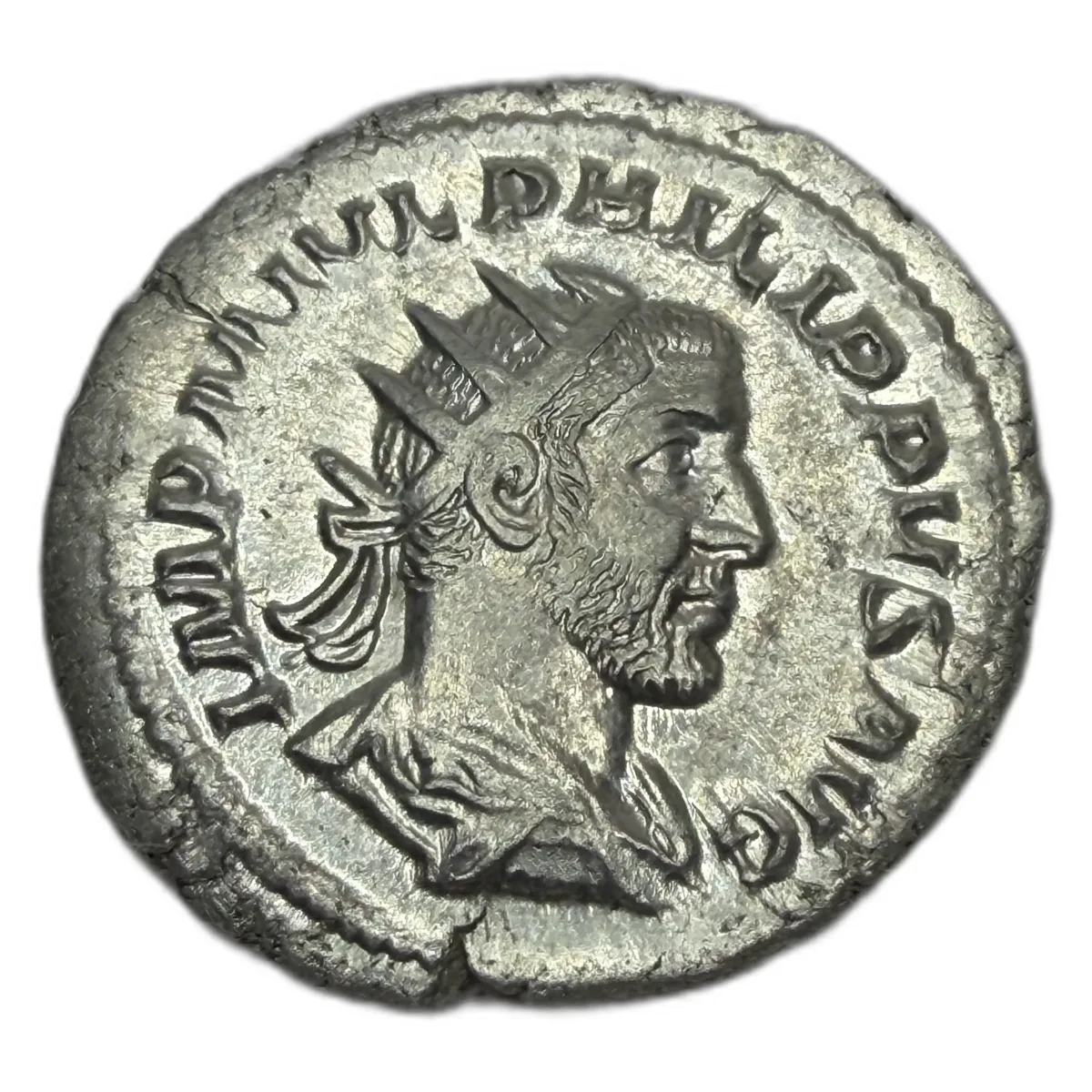 Philip I Arab 244-249, Rare Horse Silver AR Denarius Coin, Uncirculated Huge 24 MM Flan