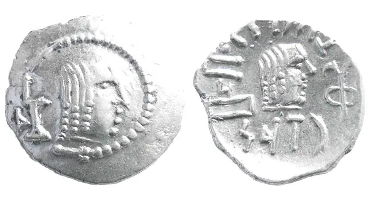 ARABIA, Himyarites. Amdan Bayyin. 50-150 AD. AR Quinarius, Choice EF. Lightly toned