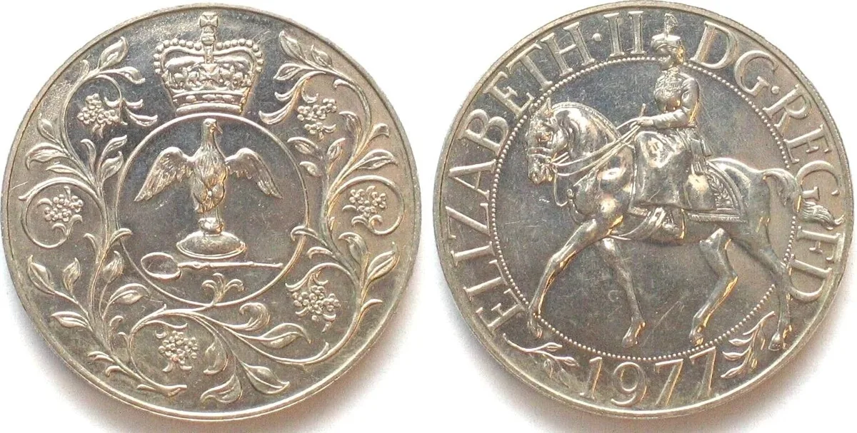 1977 UK 25 Pence 1977 SILVER JUBILEE ELIZABETH II Cu-Ni Proof