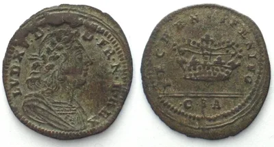 1741-1768 LOUIS XV. Counter by Christoph Sigmund Annert 1741-68, Nuremberg, brass 20mm EF