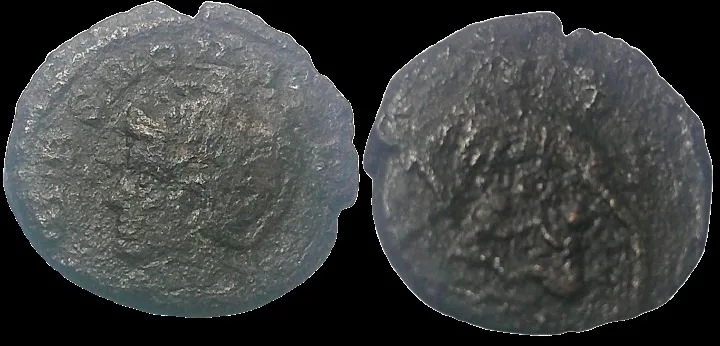 Barbaric imitation She wolf City Commemorative 335-337 AD. AE 15.9mm 1.72gm Follis