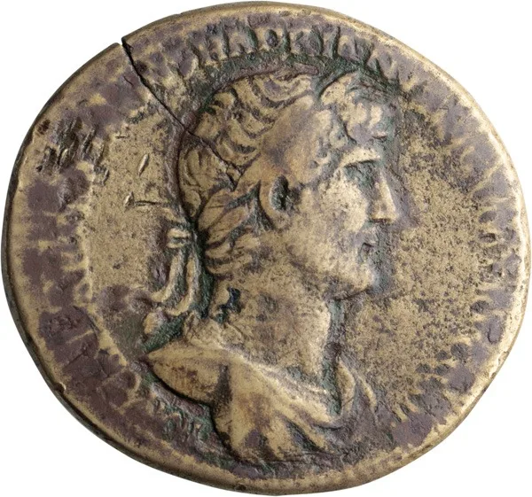Hadrian Medallic Sestertius without S C. Sestertius