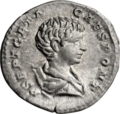 Geta as Caesar. Denarius