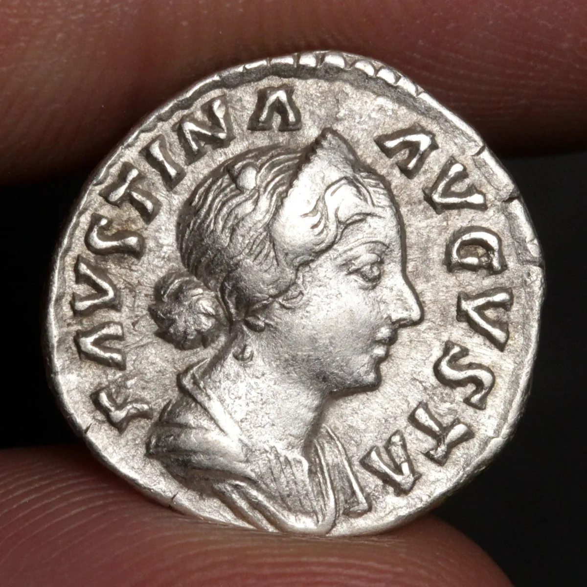 Faustina the Younger Denarius 161AD Ancient Roman Empire Silver Coin - Salus Reverse