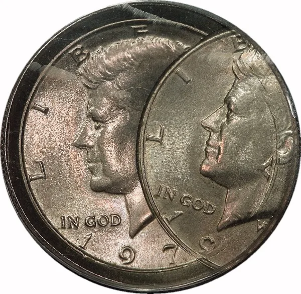 Kennedy 50¢, 1979, Double Struck. Double Counter Brockage, 50¢, MS64 , PCGS, 2 coins