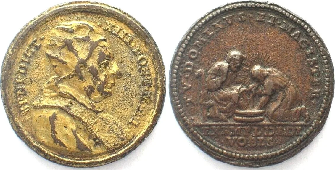 1724 BENEDICT XIII Medal 1724 bronze by Hamerani 31mm SCARCE! EF