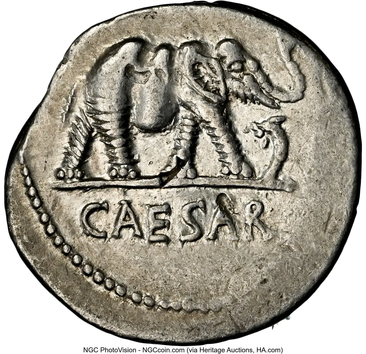 Julius Caesar, as Dictator (49-44 BC). NGC Certified.