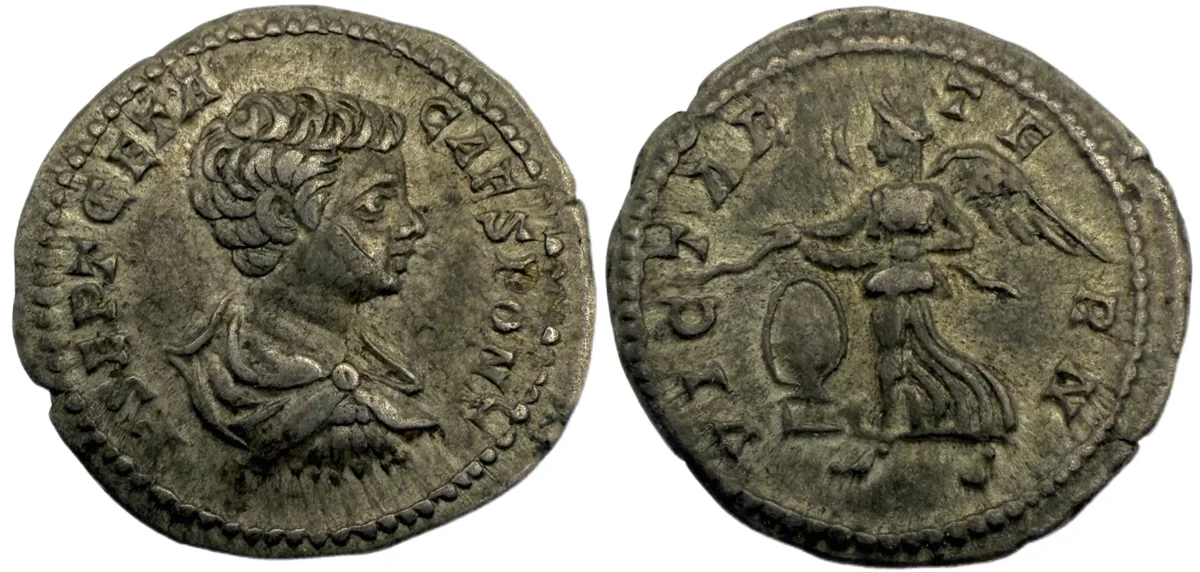 Geta Denarius- Perfect Obverse Strike