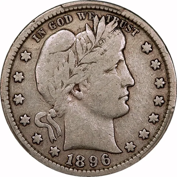 Barber 25¢, 1896-S, 25¢, F12 , PCGS/CAC