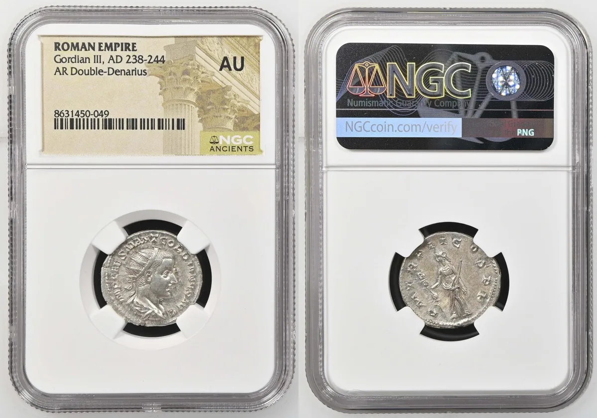 Double-Denarius 238-244 AD Gordian III AU