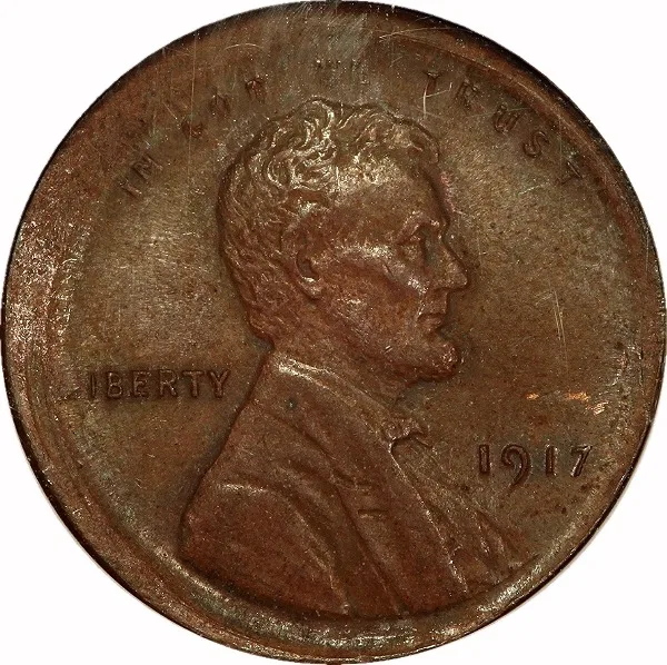 Lincoln Cent, 1917, Broadstruck, 1¢, MS61 BN, NGC