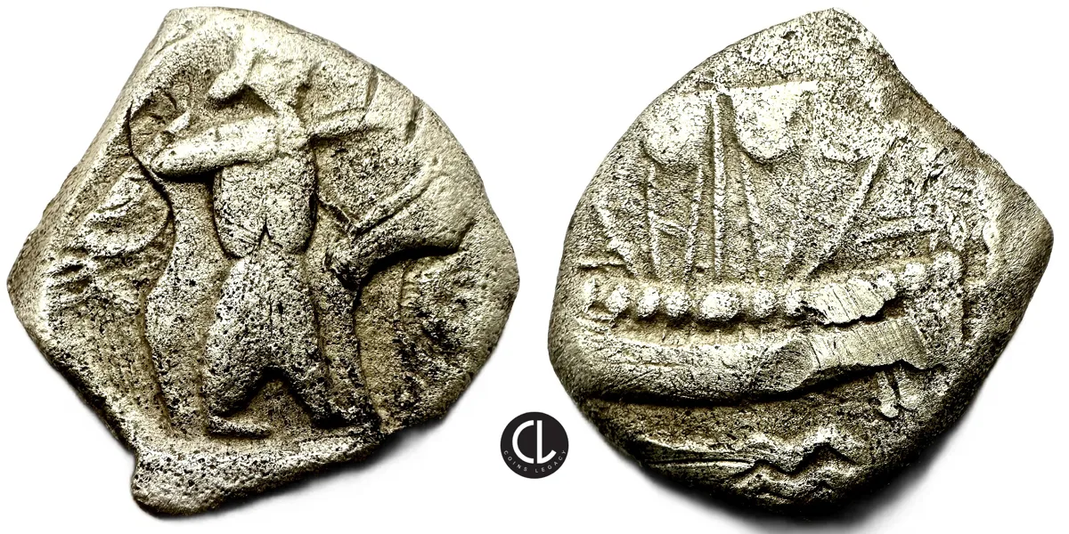 Phoenicia, Sidon, Uncertain King, AR Half Shekel – RRRR