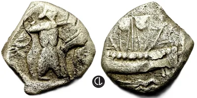 Phoenicia, Sidon, Uncertain King, AR Half Shekel – RRRR