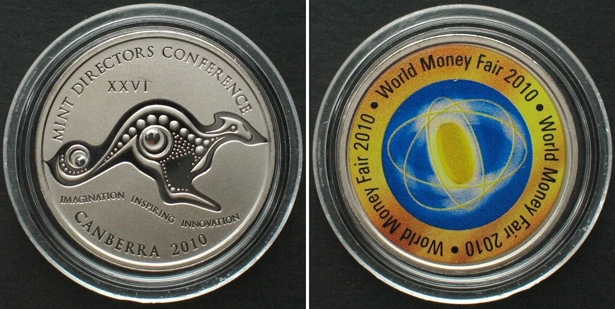 2010 WORLD MONEY FAIR 2010 - MDC CANBERRA - V.I.P. medal Cu-Ni 27mm BU