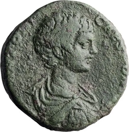 Caracalla as Caesar. Sestertius
