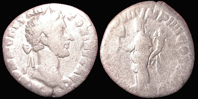 COMMODUS AUGUSTUS AR 17mm, 2.2gm Denarius. 5th Liberalitas donative, 182 AD. Rome