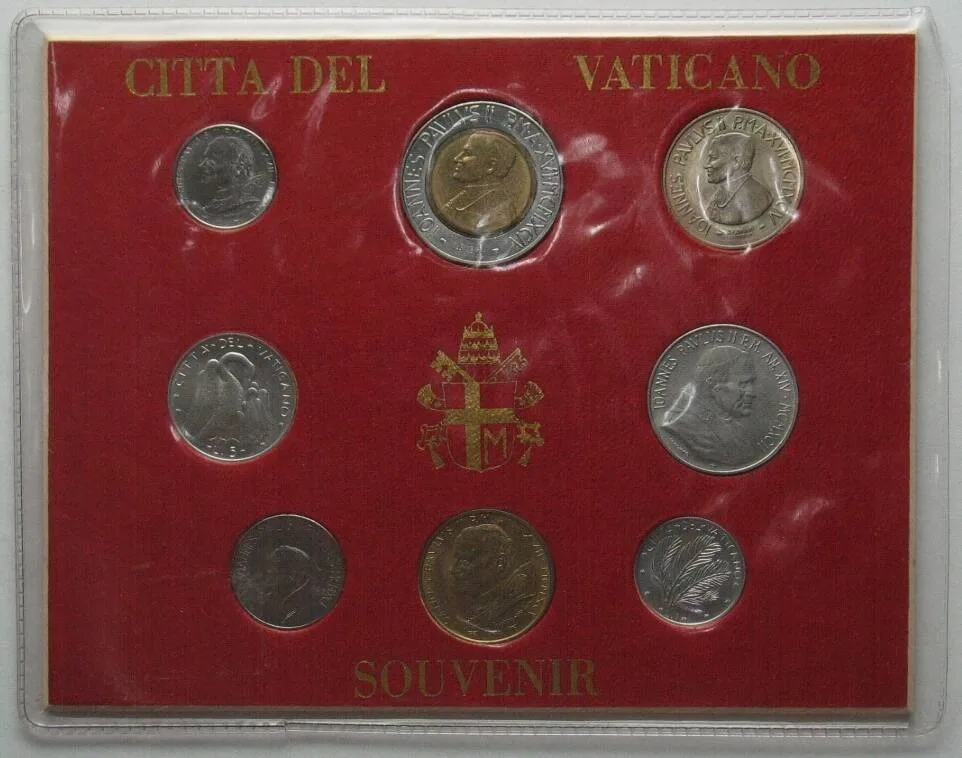 1976-1995 VATICAN Souvenir Coin Set 1976-1995, JOHN PAUL II, BU