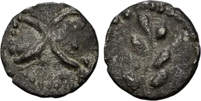 The Greek. Calabria. Tarentum AR Hemiobol? (0.57 g). Circa 280-228 BC. Unique.